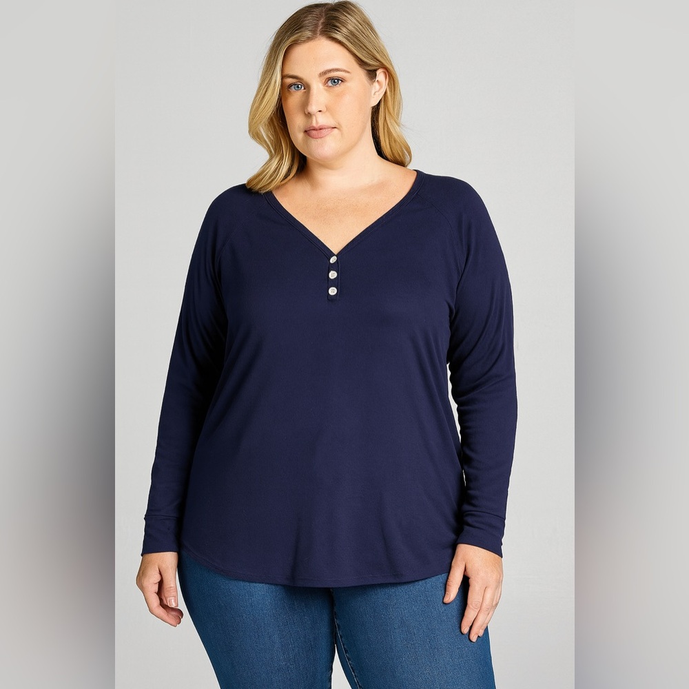Womens Navy Blue Blouse Elegant Workwear Chic Minimalist Casual